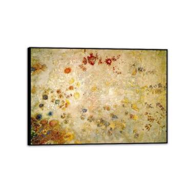 Imagem de Odilon Redon Impressões de arte em tela, painel decorativo, pôsteres e reproduções de reproduções famosas arte de parede em tela sala de estar decoração de casa 100 x 70 cm (99 x 71 cm) moldura preta