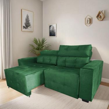 Imagem de Sofá Retrátil e Reclinável Berlin Sala Quarto 2,00 Verde