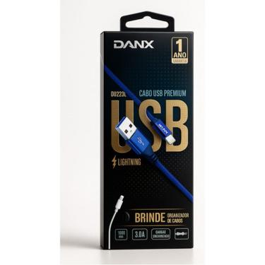 Imagem de Cabo Lightning Premium Danx Du223l 1m 3a 1 Ano Garantia Preto
