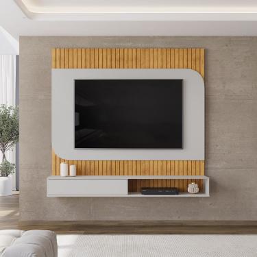 Imagem de Painel Tom para TV`s até 65`` Painel com Bordas Arredondadas - Cedro/Bali DJ Móveis