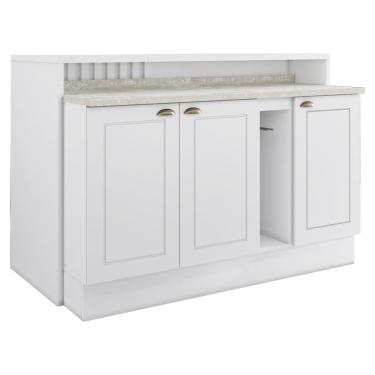 Imagem de Bancada E Balcao Gourmet 146 Cm Ce818 Americana Branco Calcare Henn