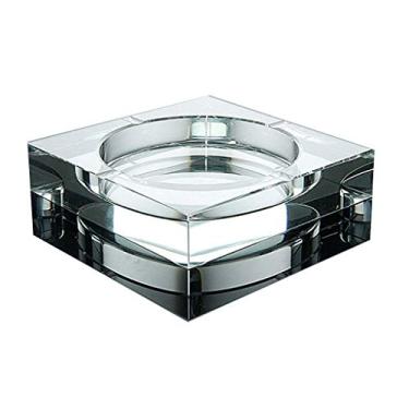 Imagem de Cinzeiro de vidro quadrado cinzeiro de vidro de cristal transparente decoração interior e exterior cinzeiro pequeno criativo 3,9 polegadas cinzeiros para casa (tamanho: 13 cm)