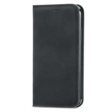 Imagem de LYJSMGZ Capa carteira para Samsung Galaxy S25 Edge, capa fosca de couro, elegante suporte para cartão de crédito com proteção contra quedas, capa flip em pé, preta, borda S25