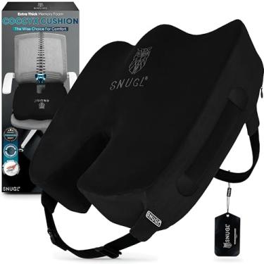 Imagem de SNUGL Almofada de assento para cóccix – Almofada ortopédica de espuma viscoelástica para cadeira de mesa, jogos, cadeira de rodas, assento de carro, pós-parto e gravidez, tratamento de hemorróidas