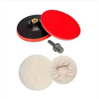 Imagem de Kit Polimento Disco 125mm + Adaptador Furadeira C/1 Boina Lã - Roma