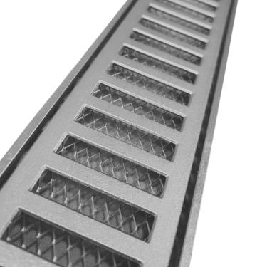 Imagem de Ralo Linear Continuo 7x100 Alumínio Slim com Tela e Aro