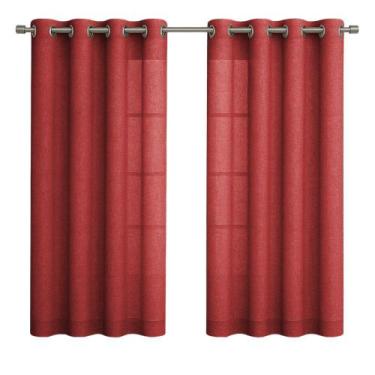 Imagem de Cortina Rústica De Linho Para Sala 3,00m x 1,60m Toque Natural Texturi