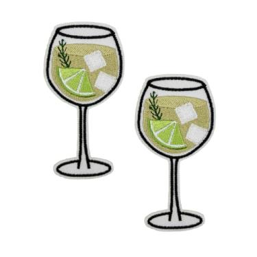 Imagem de 7,5 cm Gin & Tonic bordado ferro em remendos para bonés de beisebol, camisetas com capuz e mochilas