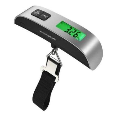 Imagem de Balança De Mão Digital Pesa Bagagem Mala Visor Lcd Até 50Kg - It Blue