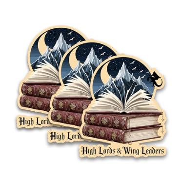 Imagem de Conjunto de 3 peças adesivos High Lord and Wing Leaders ACOTAR Bookish Stickers Book Club Fourth Wing Dragon Romatasy impermeável 7,6 cm para garrafa de água, laptop, telefone para amigo colega de