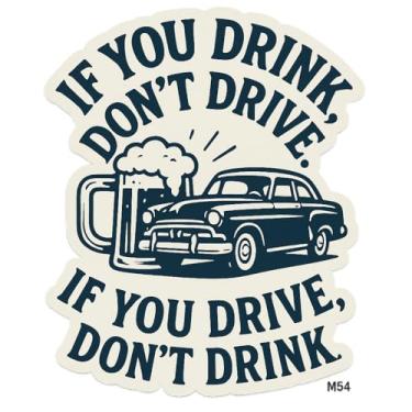 Imagem de Adesivo Carro 'Se beber, não dirija. Se dirigir, não beba' Estilo Retrô