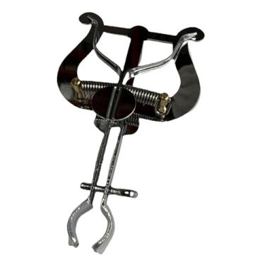 Imagem de Almencla Grampo para partitura de trompete portátil, prático, profissional, fácil de instalar, prático, resistente, grampo para lira de marcha de trompete, Prata