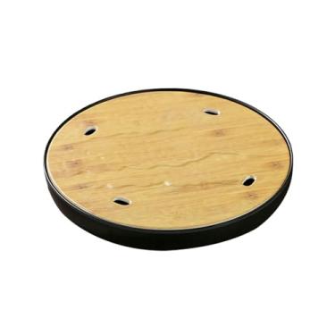 Imagem de Bandeja de gelo seco circular criativa de imitação minimalista de cor esmaltada estilo nórdico - 26 cm [estilo grão de madeira]