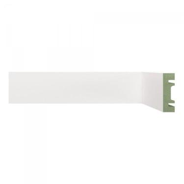 Imagem de Kit Rodapé de MDF 3 Barras Lisas de 5cm x 2,40m Rende 7,2 Metros Moldufama Branco