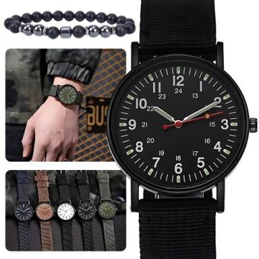 Imagem de Relógio Social Minimalista Pulso Pulseira Executivo Correia Cor Verde 