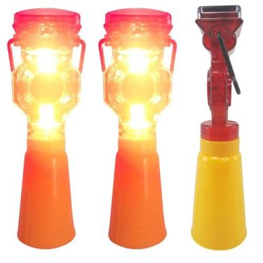 Imagem de Sinalizador Solar Viario Kit 3 Uni Sinalizaço Rodovia Iluminaçao Estra