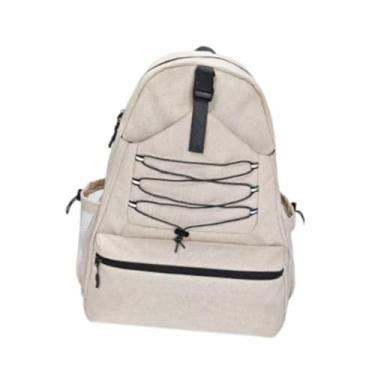 Imagem de Vaveren Mochila esportiva para academia, bolsa de tênis, tiras refletivas, mochila para raquete de pickleball, bolsa para treino e, Bege