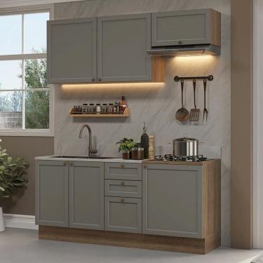 Imagem de Armário De Cozinha Compacta 180 Cm Rustic/cinza Vik Madesa 01 Rustic/cinza
