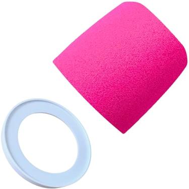 Imagem de RhymKawa Filtro pop MV7 substituto para Shure MV7, MV7i, MV7+, MV7X, capa de para-brisa de microfone, rosa com anel de retenção branco