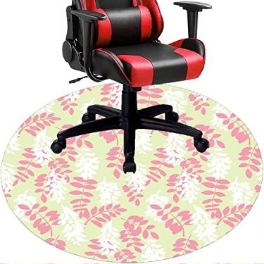 Imagem de Tapete de cadeira de escritório com flores, textura de flor, tapete de cadeira de mesa para piso de madeira de escritório em casa, protetor de piso de pilha baixa, redondo 119 cm