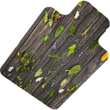 Imagem de Tábuas de madeira, tapete de cadeira de mesa, tábuas de madeira antiga estilo rústico com padrão floral, protege o piso de madeira sob mesas, tapetes para escritório, casa e pisos de jogos, com borda