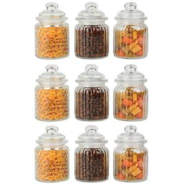 Imagem de Conjunto 9 Potes Vidro Hermético 300Ml Class Home