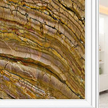 Imagem de Película de janela 3D de mármore, textura de estilo mármore, para porta de vidro, banheiro, sala de estar, L90 x C 190 cm
