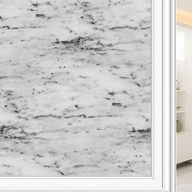 Imagem de Película de janela 3D de mármore, textura de estilo mármore, para porta de vidro, banheiro, sala de estar, L90 x C 190 cm