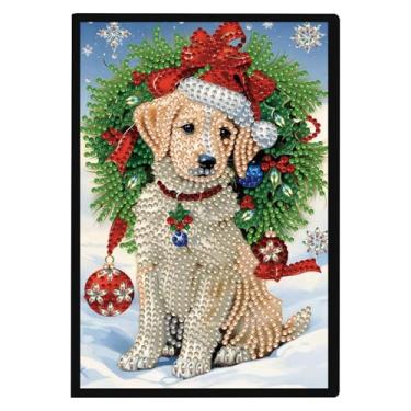 Imagem de TDFERAN Caderno de arte diamante filhote de Natal A5 caderno de notas de arte para escrever blocos de notas em branco diários de viagem de escritório caderno de esboços portátil para atividades ao ar