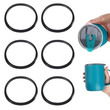 Imagem de beinkmake 6 peças de vedação de borracha vedação de vedação de vedação de 590 ml vedação de vedação preta à prova de vazamento de silicone isolado para canecas de copo de aço inoxidável canudo