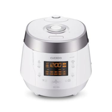 Imagem de Cuckoo Panela e aquecedor de pressão de aquecimento elétrico de 10 xícaras CRP-P1009SW – 12 programas integrados, glutinoso (branco), misturado, marrom, arroz GABA, [1,8 litros]