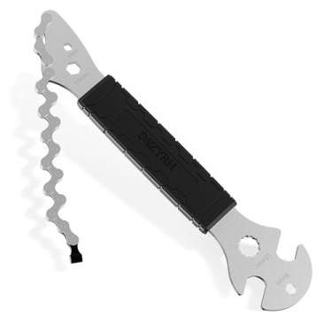 Imagem de MZYRH Ferramenta de chicote de corrente de bicicleta, kit de ferramentas de instalação de remoção de cassete de bicicleta 2 em 1 com chave de pedal de 15 mm (2 em 1)