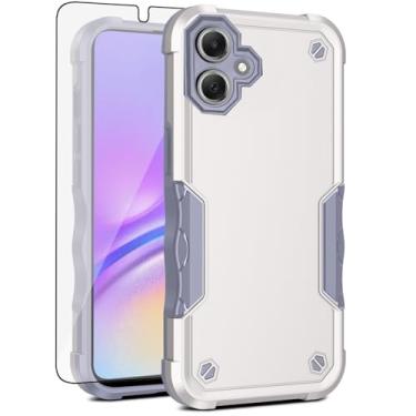Imagem de Asuwish Capa de celular para Samsung Galaxy A06 5G com protetor de tela de vidro temperado, híbrida, fina, resistente, à prova de choque, rígida, protetora, resistente, acessórios móveis Ao6 A 06 4G
