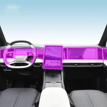 Imagem de LAVIYE Consola central interior do carro película protetora TPU transparente película de proteção anti-arranhões acessórios, para Geely Galaxy L7 2022-2024