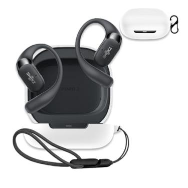 Imagem de NOUKAJU Capa protetora para SHOKZ OpenFit 2, capa protetora para fone de ouvido (com mosquetão + cordão) à prova de quedas, à prova de choque, à prova de poeira, capa protetora para SHOKZ OpenFit 2
