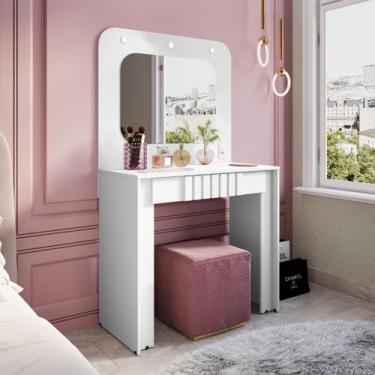 Imagem de Penteadeira Camarim Andrade 1 Gaveta Branco - Pnr Móveis, Branco, Mode