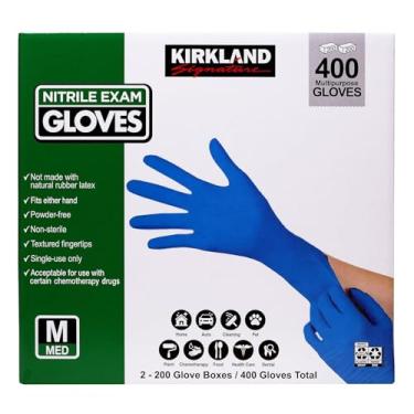 Imagem de KIRKLAND SIGNATURE DnRbYi Luvas de Exame de Nitrilo Multiuso, Médio, Sem Látex, 400 Unidades
