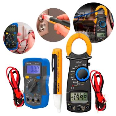 Imagem de Kit Eletricista Equipamentos Teste Força + Bolsa Ferramentas