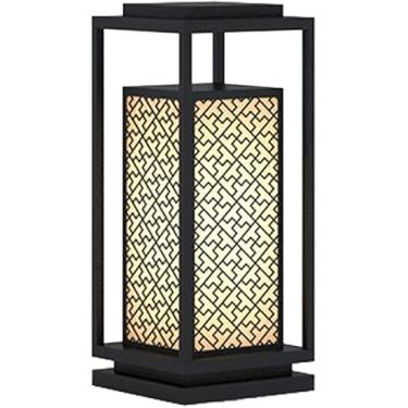 Imagem de Lâmpada De Pilar Ao Ar Livre Luzes De Poste De Luz De Pedestal De Coluna De Estilo Chinês Moderno Com Fio Com Base De Montagem Em Píer Lâmpada De Coluna à Prova D'água Para C, 30cm