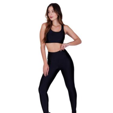 Imagem de Conjunto Calça Legging e Top com Bojo Removível 3D Academia Fitness Barbara-Feminino