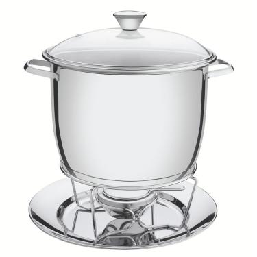 Imagem de Rechaud Allegra Inox Fogareiro Tampa Vidro 7,8L Tramontina