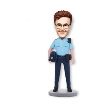 Imagem de Bobblehead personalizado da polícia, bobblehead de polícia personalizado segurando chapéu de polícia, totalmente feito à mão de acordo com a foto, excelente prêmio de polícia, presente de