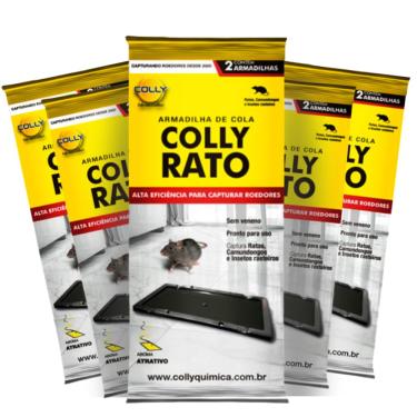 Imagem de 6 Pacotes Armadilha Adesiva Colly – Placa Super Colante para Rato Roedores e Insetos