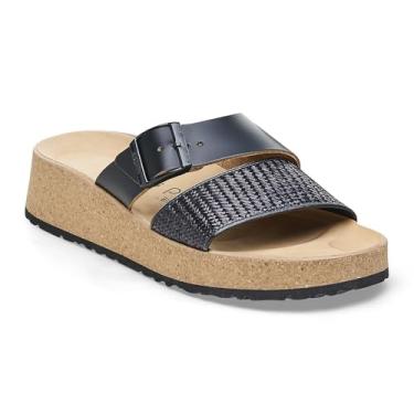 Imagem de Birkenstock Sandálias femininas Papillio Almina, Raffia preta, 10.5-11