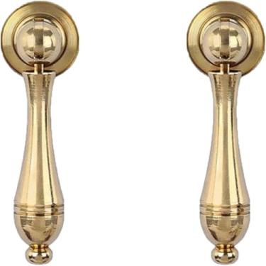 Imagem de Maçaneta Para Móveis 2 Pcs Alça De Latão Puro Em Forma De Gota Tag Gaveta Porta Do Armário Pingente De Furo único Alça Pequena, Small Matte Brushed