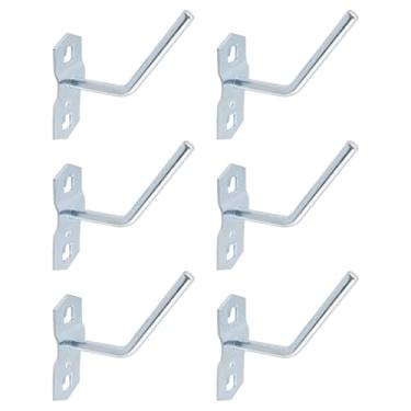 Imagem de Rannb Ganchos de Pegboard Ganchos de pino de 0,95 cm de aço metálico resistente para quadros espaçados de 2,8 cm, ganchos de parede para pendurar ferramentas de 6,3 cm de comprimento - 6 peças