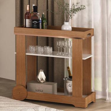 Imagem de Carrinho Bar Artely Móveis Rosé 1 Prateleira Rodízios Funcionais MDF