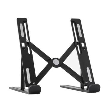 Imagem de Suporte Articulado Para Notebook Tablet Ergonomico Base Ajustavel Dobravel Antiderrapante Mesa Escritorio Preto