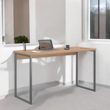 Imagem de Escrivaninha Retangular Industriale Industrial sem Gavetas em Aço 136cm Marrom para Hom...