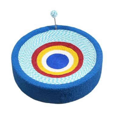 Imagem de Generic Cama de papelão, placa para arranhar gatos com protetor de móveis para perseguir bolas, almofada para arranhar gatos redonda